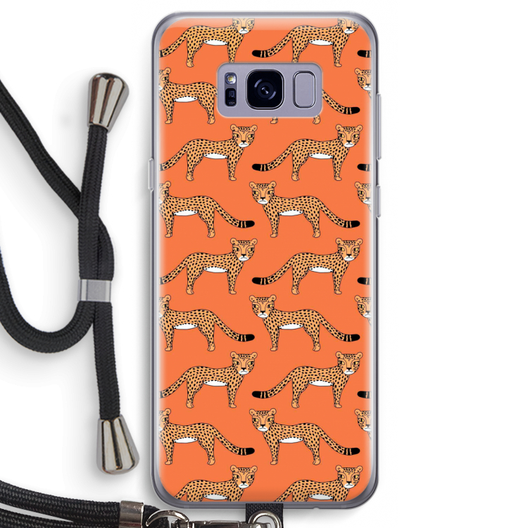 Cheetah: Samsung Galaxy S8 Transparant Hoesje met koord