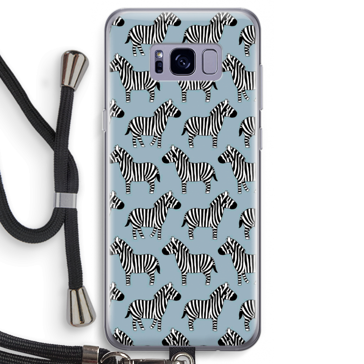Zebra: Samsung Galaxy S8 Transparant Hoesje met koord