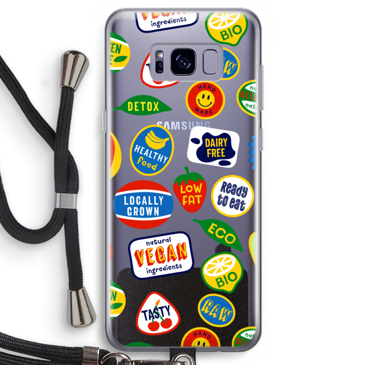 Fruitsticker: Samsung Galaxy S8 Transparant Hoesje met koord