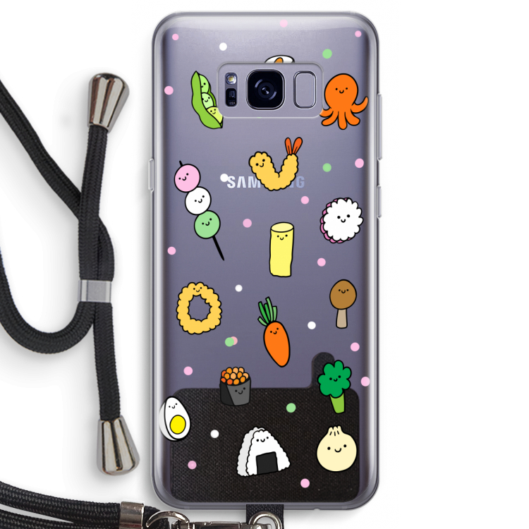 Happy bento friends: Samsung Galaxy S8 Transparant Hoesje met koord