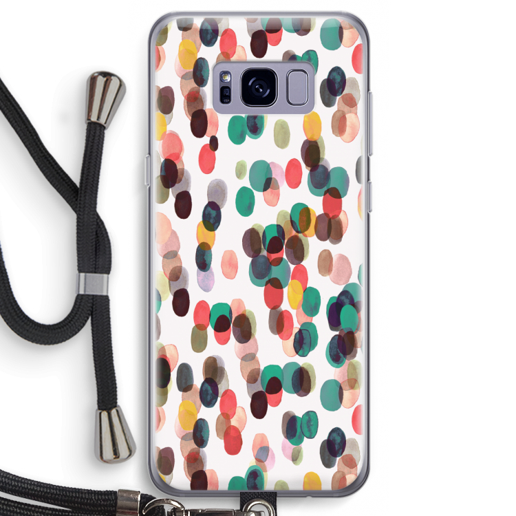 Tropical Dots: Samsung Galaxy S8 Transparant Hoesje met koord