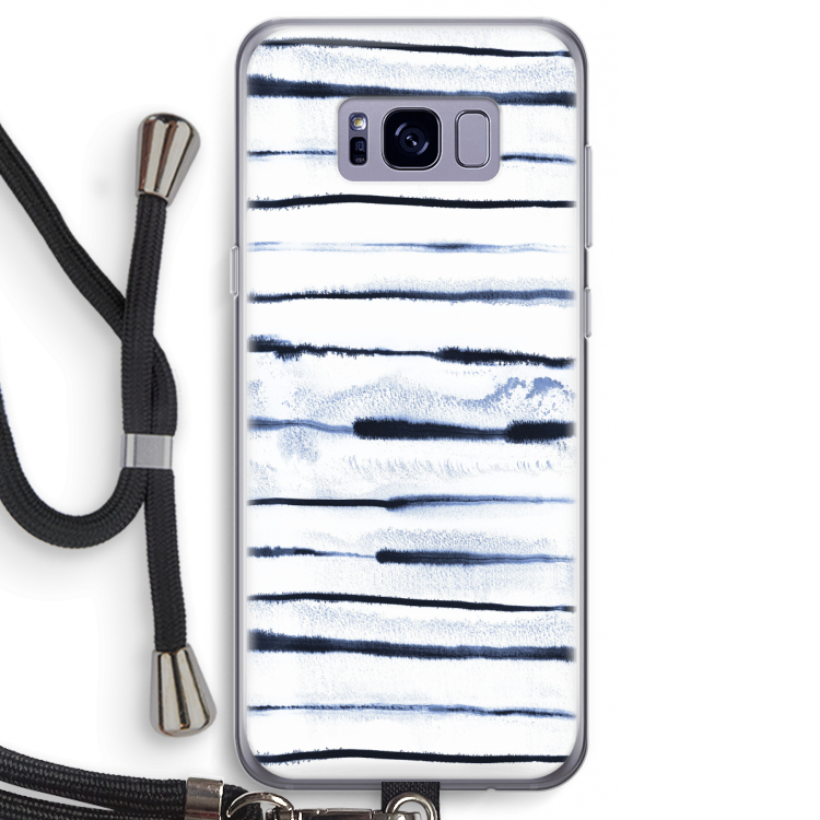 Ink Stripes: Samsung Galaxy S8 Transparant Hoesje met koord