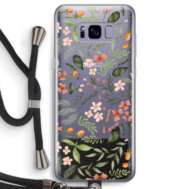 Sweet little flowers: Samsung Galaxy S8 Transparant Hoesje met koord