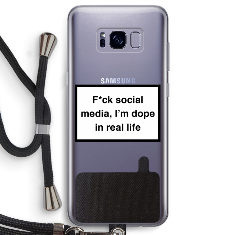 I'm dope: Samsung Galaxy S8 Transparant Hoesje met koord