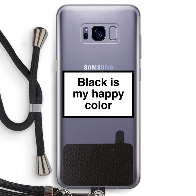 Black is my happy color: Samsung Galaxy S8 Transparant Hoesje met koord