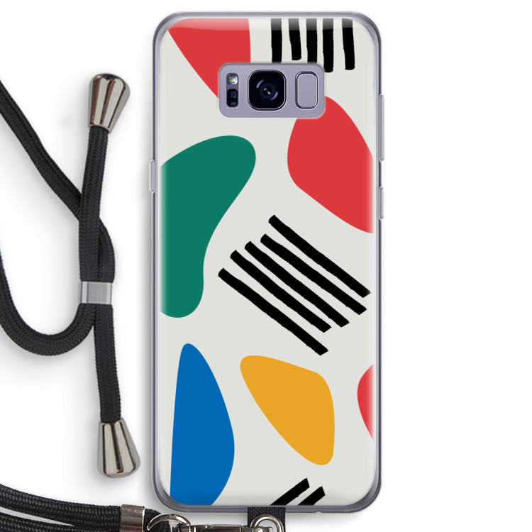 Illustratieve pop 1: Samsung Galaxy S8 Transparant Hoesje met koord