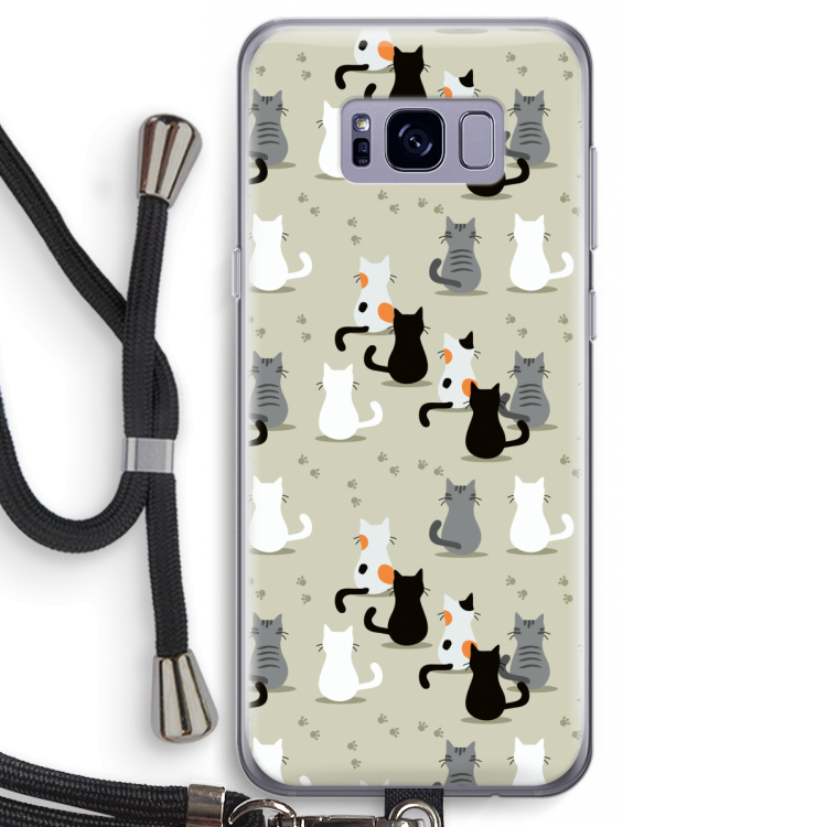 Katten: Samsung Galaxy S8 Transparant Hoesje met koord