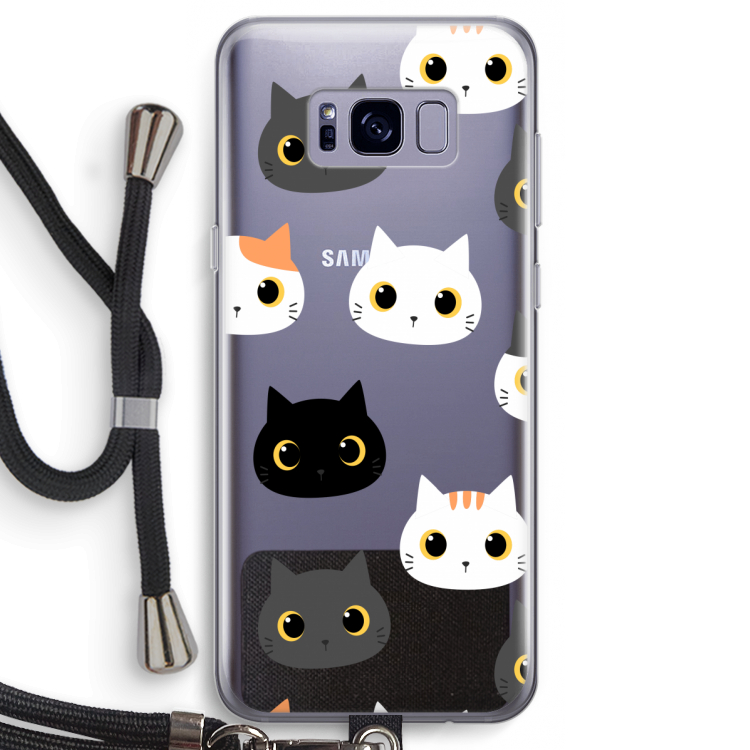 Katten: Samsung Galaxy S8 Transparant Hoesje met koord