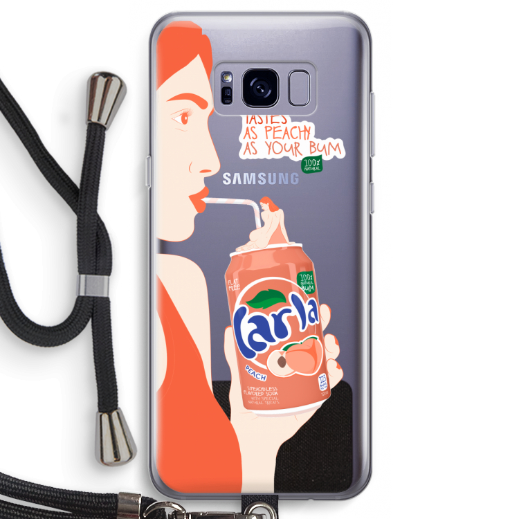 Peach please!: Samsung Galaxy S8 Transparant Hoesje met koord