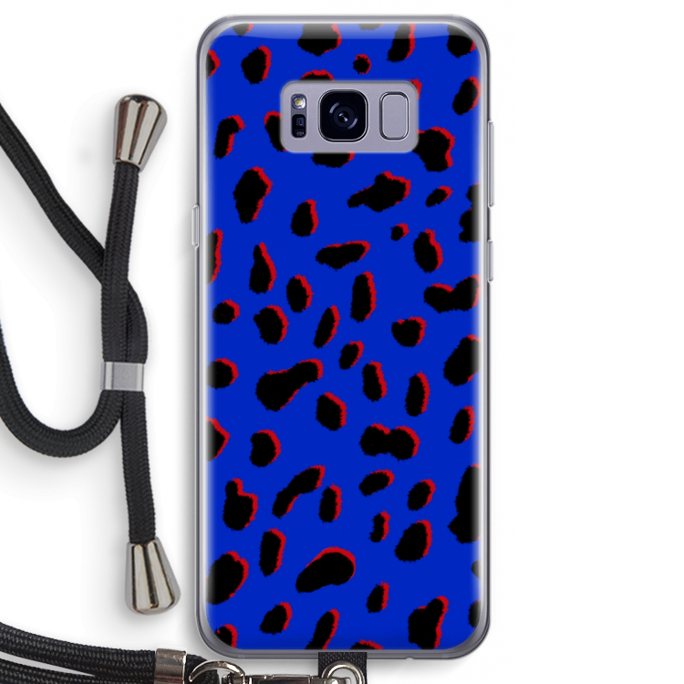 Blue Leopard: Samsung Galaxy S8 Transparant Hoesje met koord