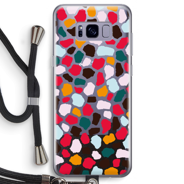 Colored Giraffe: Samsung Galaxy S8 Transparant Hoesje met koord