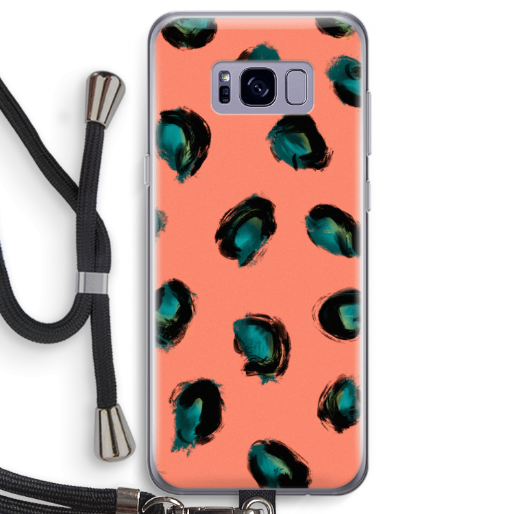 Pink Cheetah: Samsung Galaxy S8 Transparant Hoesje met koord