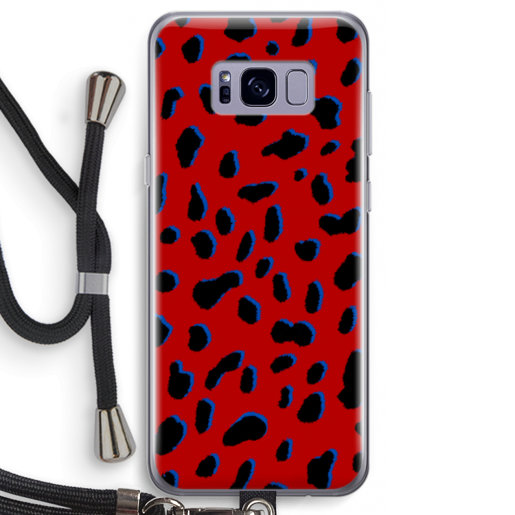 Red Leopard: Samsung Galaxy S8 Transparant Hoesje met koord