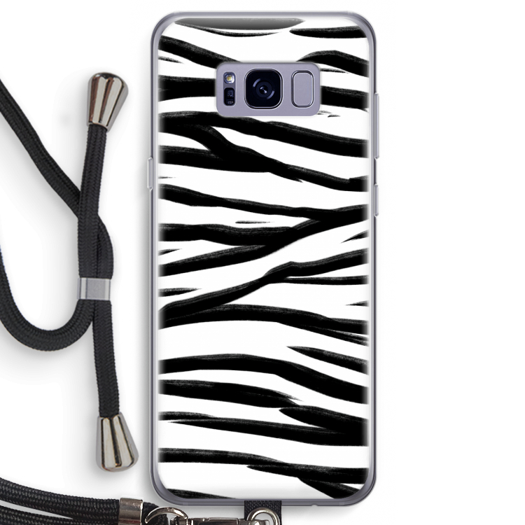 Zebra pattern: Samsung Galaxy S8 Transparant Hoesje met koord