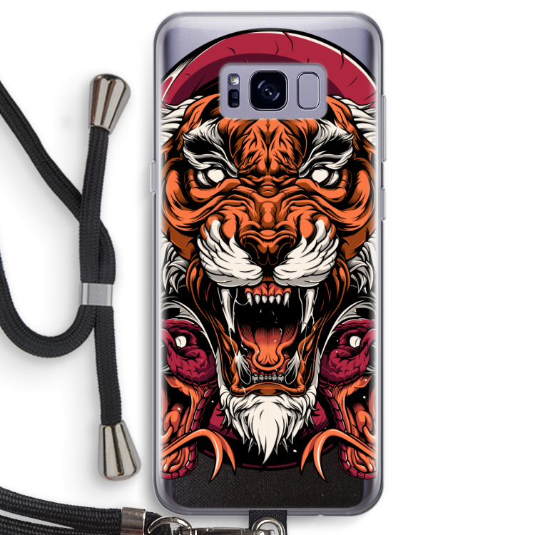 Tiger and Rattlesnakes: Samsung Galaxy S8 Transparant Hoesje met koord
