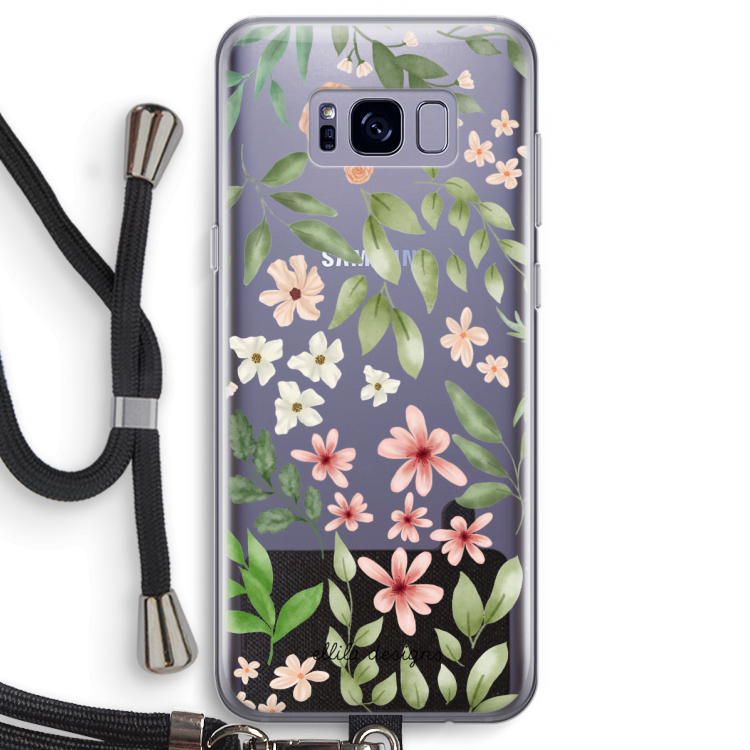 Botanical sweet flower heaven: Samsung Galaxy S8 Transparant Hoesje met koord
