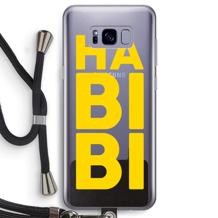 Habibi Blue: Samsung Galaxy S8 Transparant Hoesje met koord