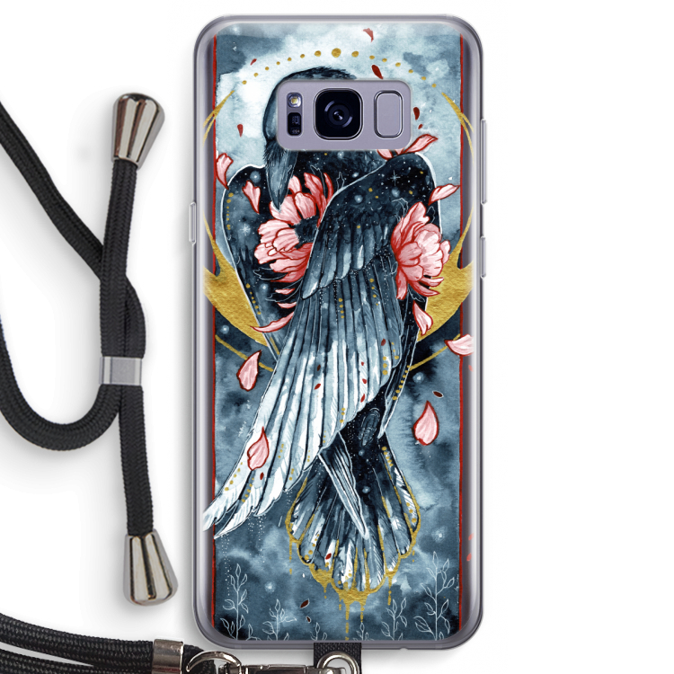 Golden Raven: Samsung Galaxy S8 Transparant Hoesje met koord