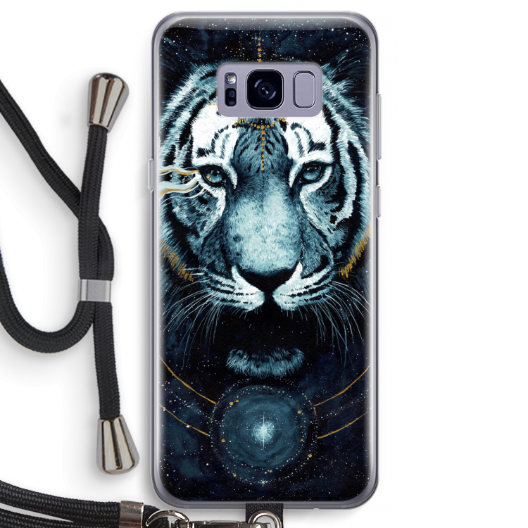 Darkness Tiger: Samsung Galaxy S8 Transparant Hoesje met koord