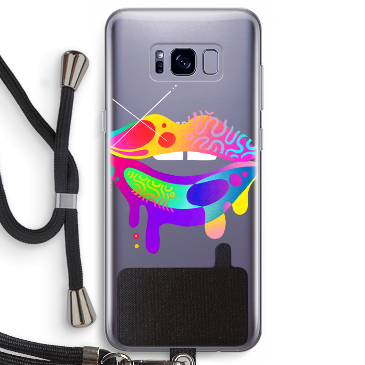 Lip Palette: Samsung Galaxy S8 Transparant Hoesje met koord