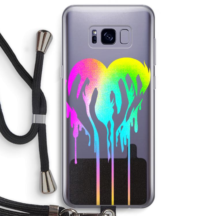 Hold My Heart: Samsung Galaxy S8 Transparant Hoesje met koord