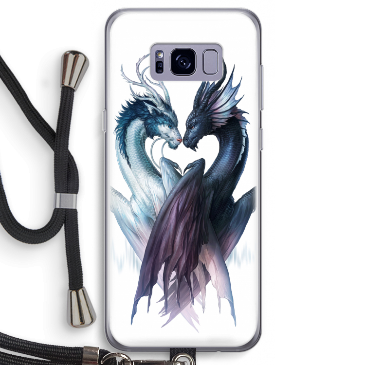 Yin Yang Dragons: Samsung Galaxy S8 Transparant Hoesje met koord