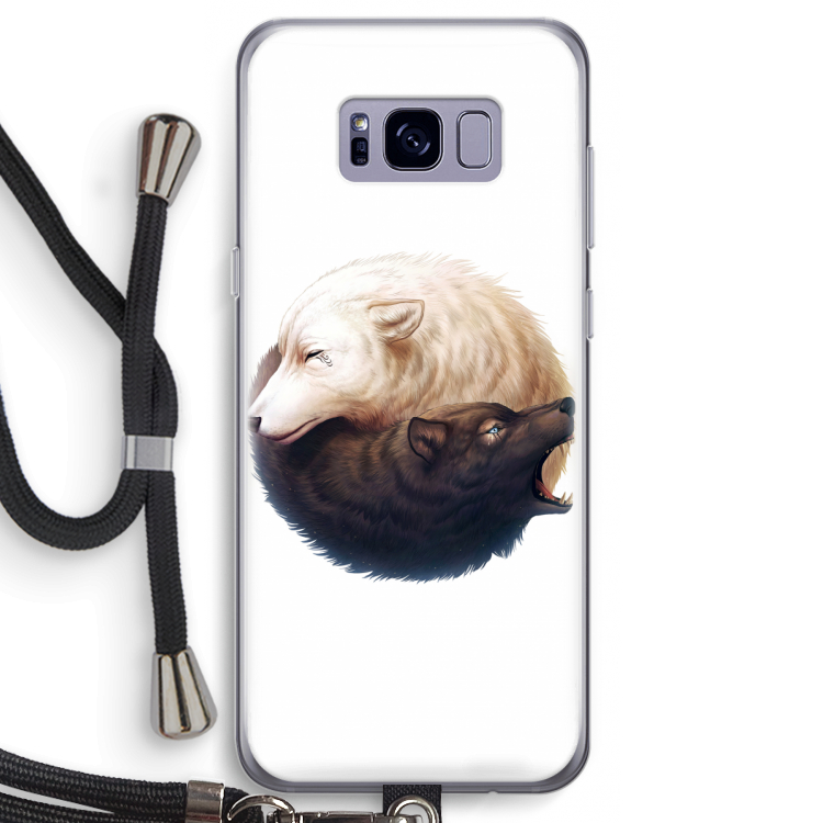 Yin Yang Wolves: Samsung Galaxy S8 Transparant Hoesje met koord