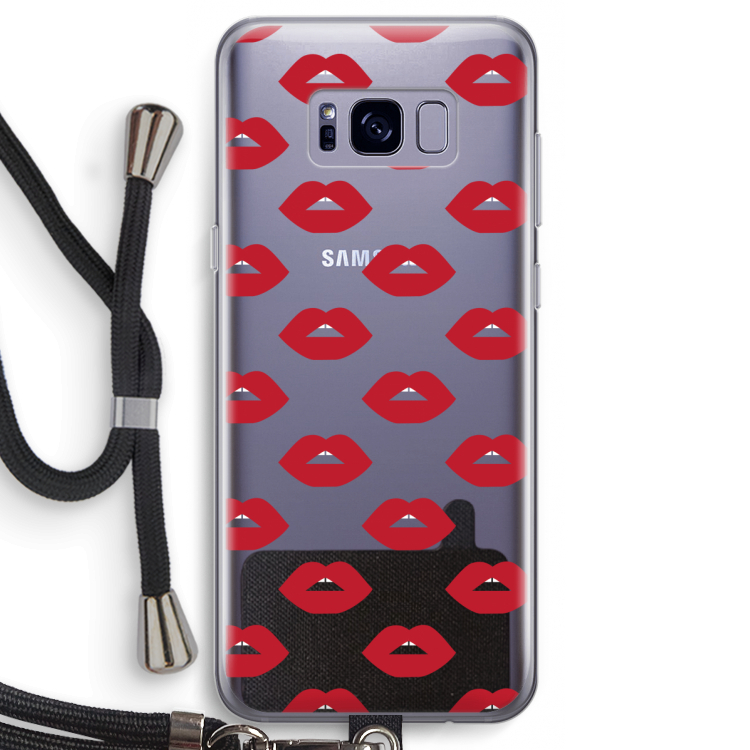 Lips: Samsung Galaxy S8 Transparant Hoesje met koord