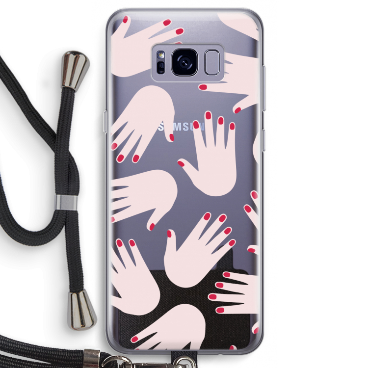 Hands pink: Samsung Galaxy S8 Transparant Hoesje met koord