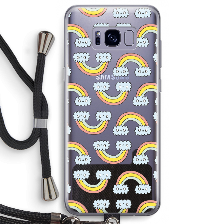 Regenboog: Samsung Galaxy S8 Transparant Hoesje met koord