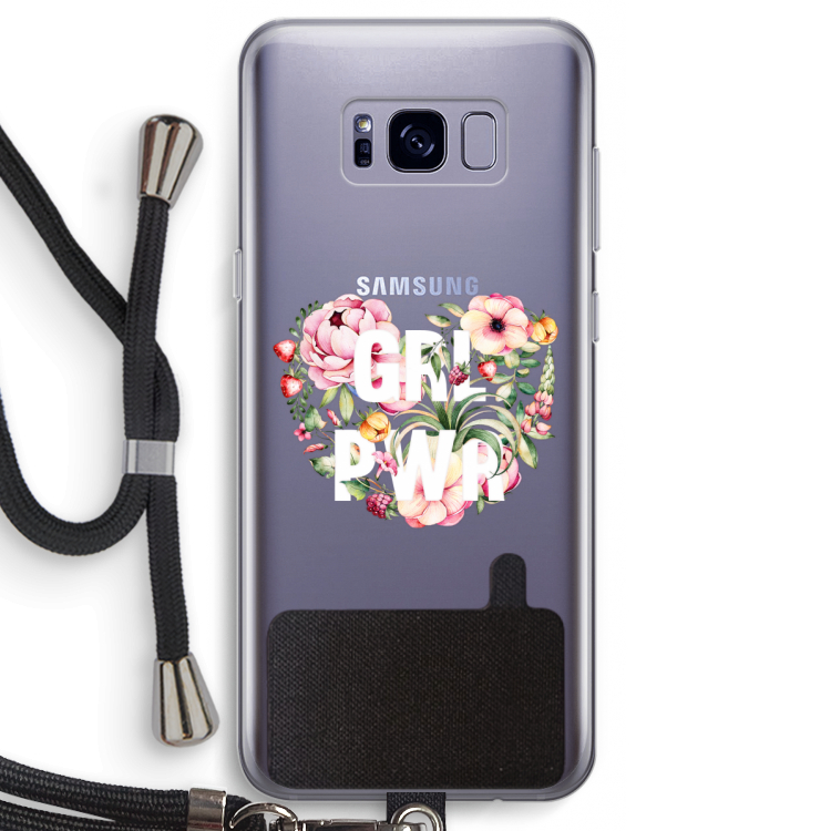 GRL PWR Flower: Samsung Galaxy S8 Transparant Hoesje met koord