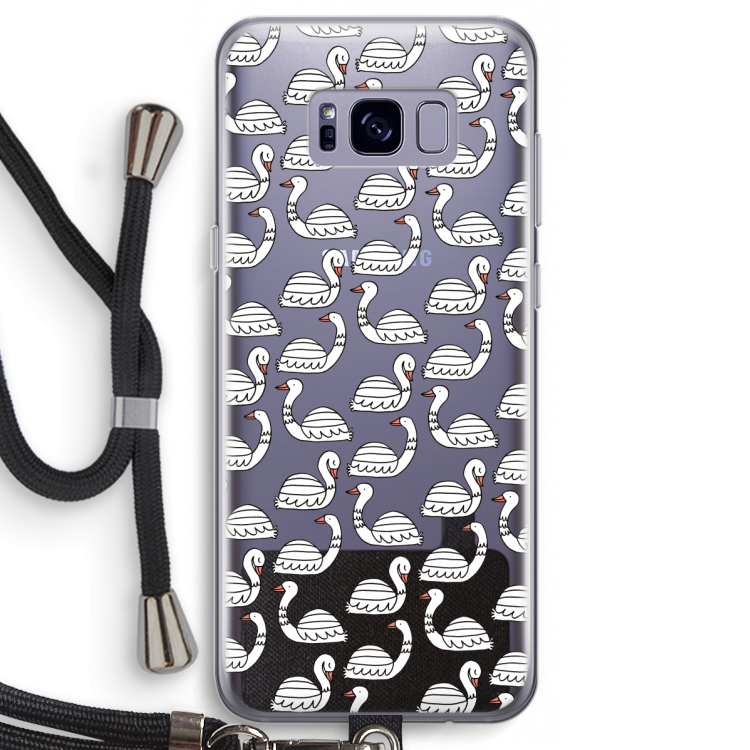 Zwanen: Samsung Galaxy S8 Transparant Hoesje met koord