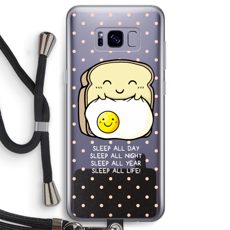 Sleep All Day: Samsung Galaxy S8 Transparant Hoesje met koord