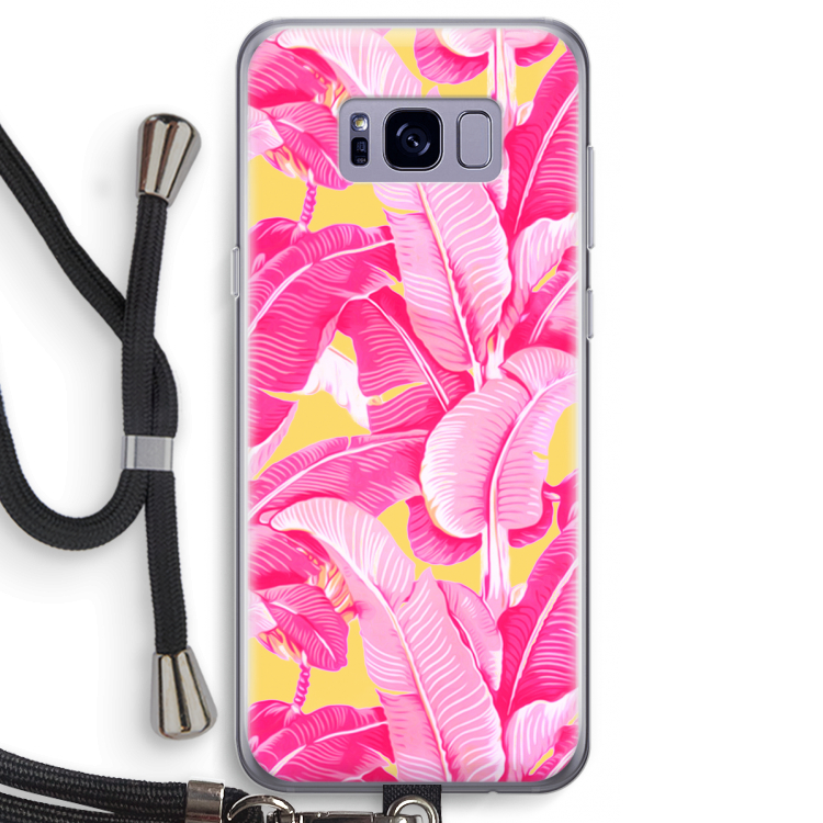 Pink Banana: Samsung Galaxy S8 Transparant Hoesje met koord