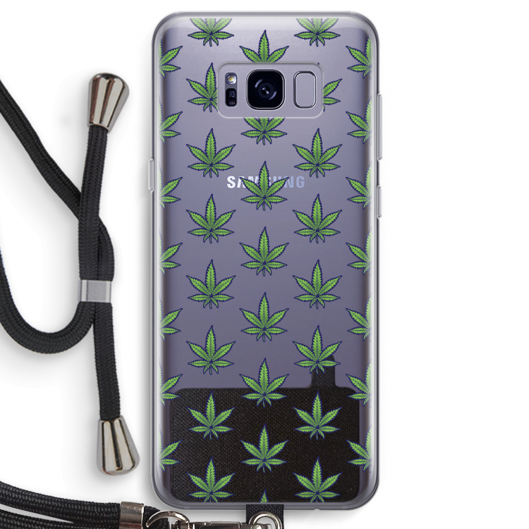 Weed: Samsung Galaxy S8 Transparant Hoesje met koord