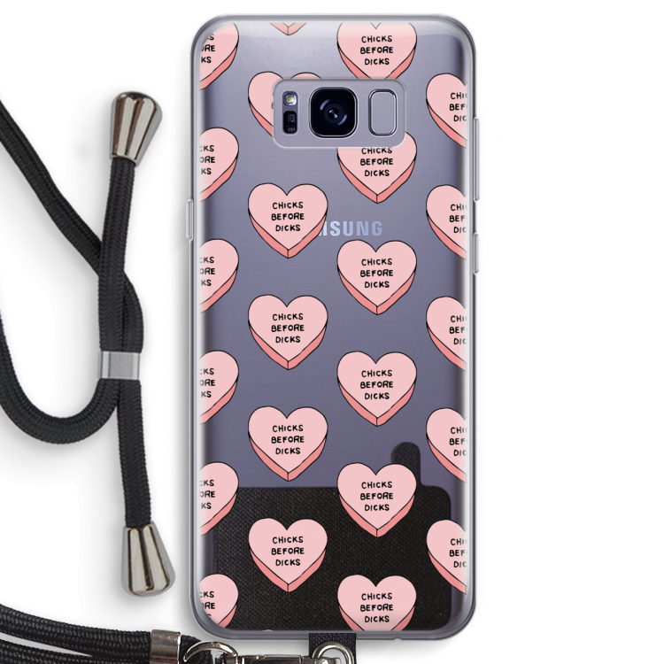 Chicks before dicks: Samsung Galaxy S8 Transparant Hoesje met koord