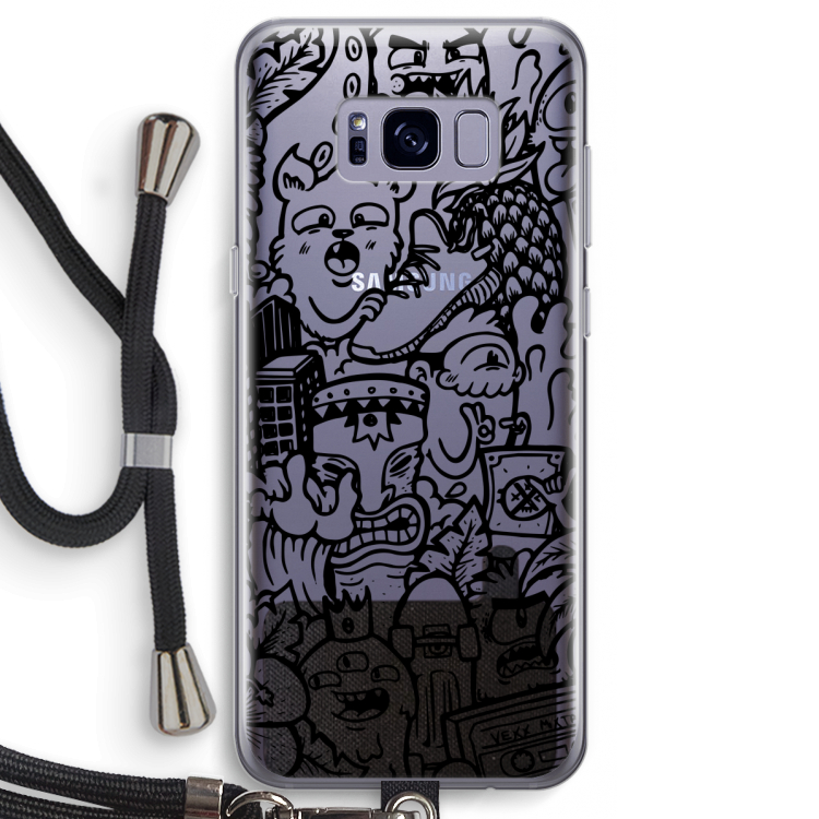 Vexx Black Mixtape: Samsung Galaxy S8 Transparant Hoesje met koord
