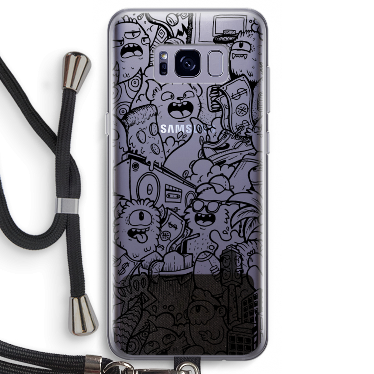 Vexx Black City : Samsung Galaxy S8 Transparant Hoesje met koord