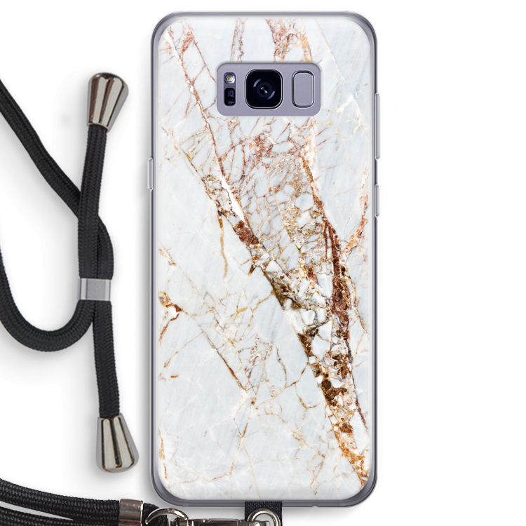 Goud marmer: Samsung Galaxy S8 Transparant Hoesje met koord