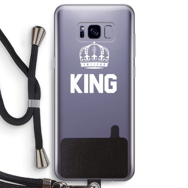 King zwart: Samsung Galaxy S8 Transparant Hoesje met koord