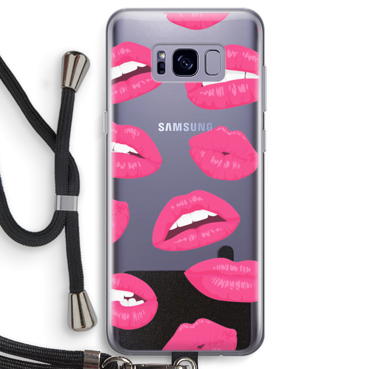 Bite my lip: Samsung Galaxy S8 Transparant Hoesje met koord