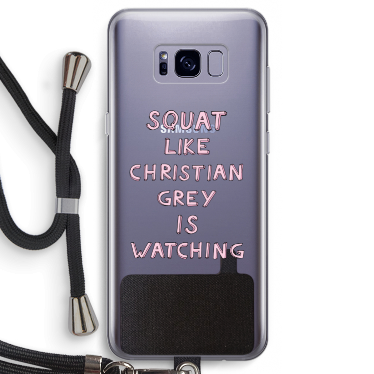 Christian Grey: Samsung Galaxy S8 Transparant Hoesje met koord
