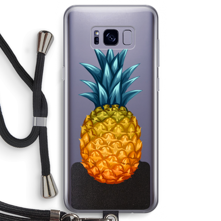 Grote ananas: Samsung Galaxy S8 Transparant Hoesje met koord