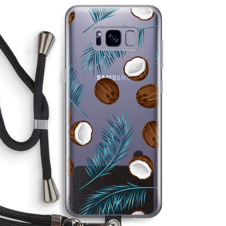Kokosnoot roze: Samsung Galaxy S8 Transparant Hoesje met koord