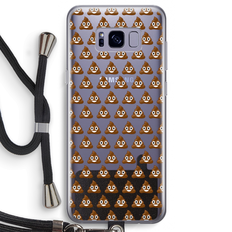Poop emoji: Samsung Galaxy S8 Transparant Hoesje met koord