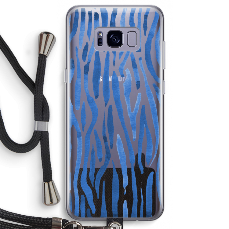 Blauwe nerven: Samsung Galaxy S8 Transparant Hoesje met koord