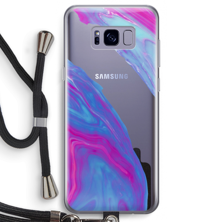 Zweverige regenboog: Samsung Galaxy S8 Transparant Hoesje met koord