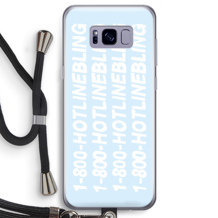 Hotline bling blue: Samsung Galaxy S8 Transparant Hoesje met koord