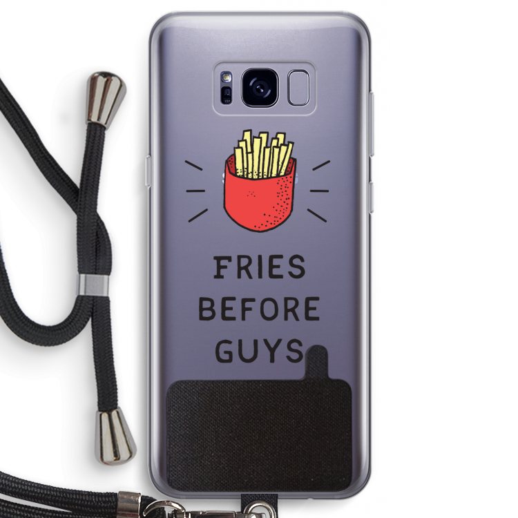 Fries before guys: Samsung Galaxy S8 Transparant Hoesje met koord