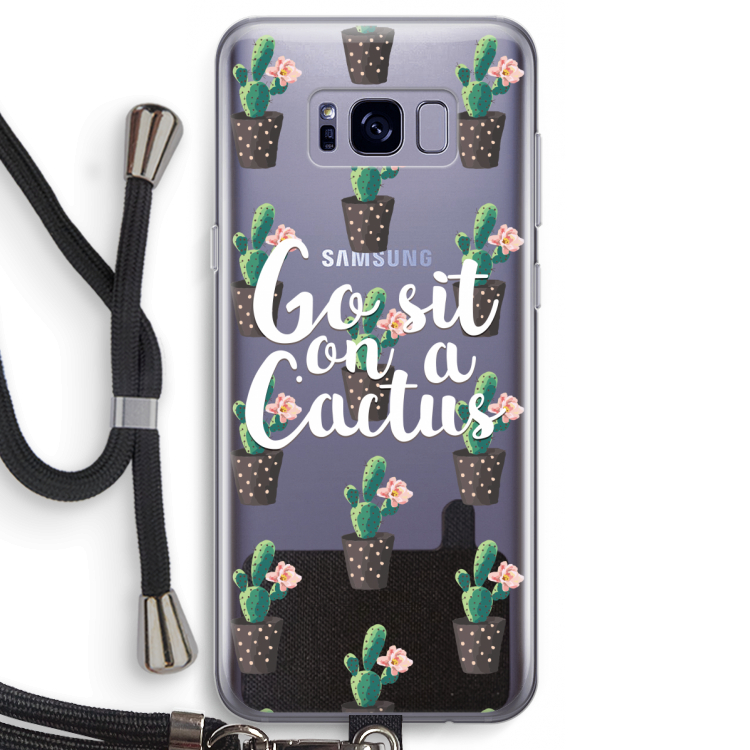 Cactus quote: Samsung Galaxy S8 Transparant Hoesje met koord